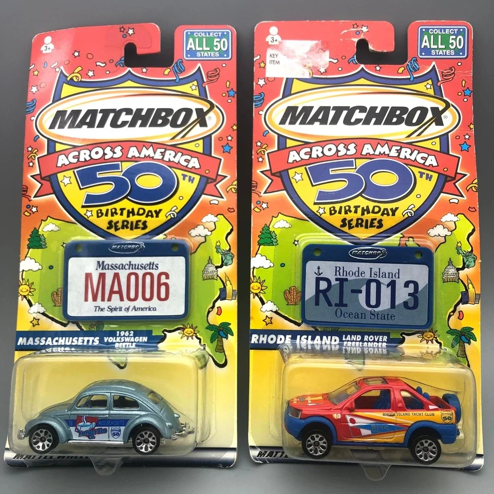 Matchbox Across America 50th Birthday Massachusetts VW & Rhode Island Land Rover